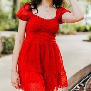 This is an Altar'd State Aurelia Clip Dot Dress